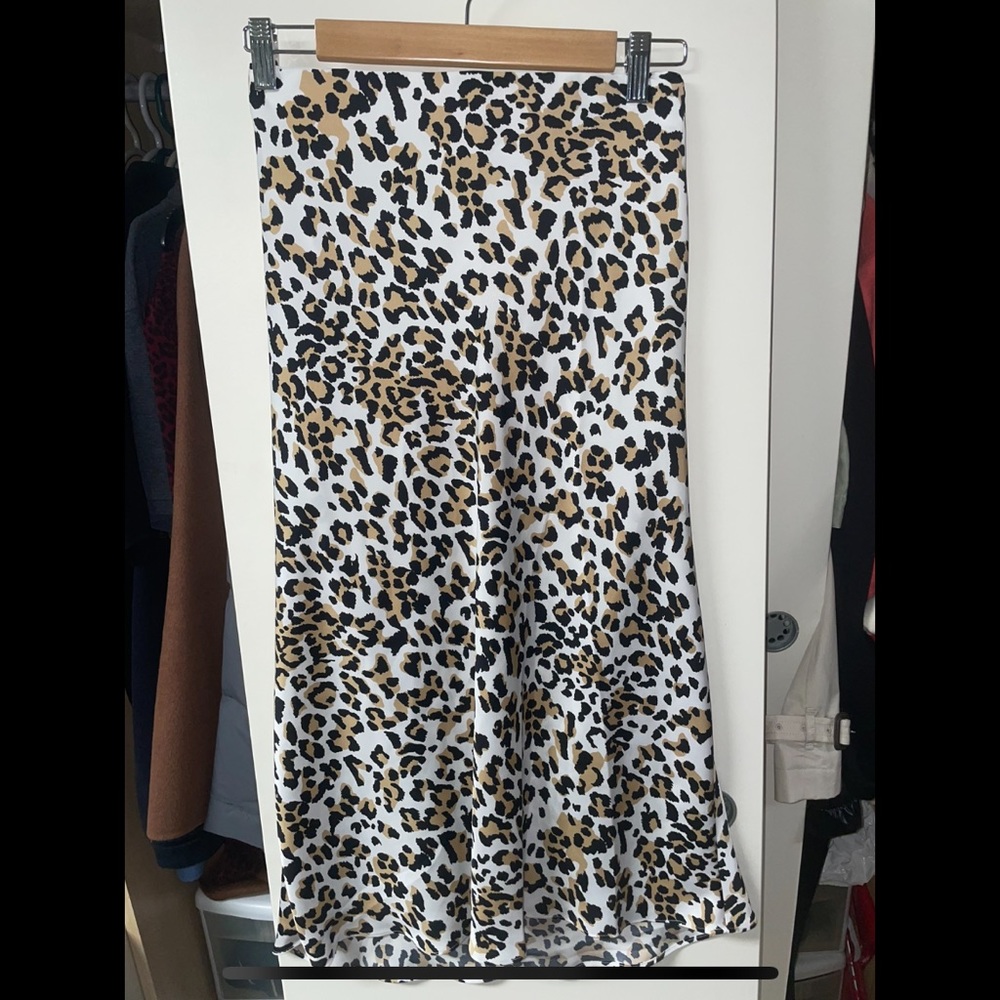 Babaton long cheetah print skirt.